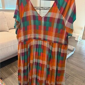 torrid Multicolor Plaid V-Neck Dress